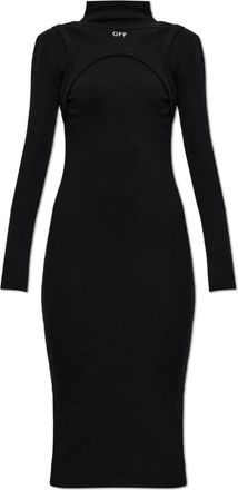 Off-white Kleedjes, Dames, Zwart, S, Penciljurk met coltrui