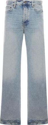 Haikure Wide Jeans, male, Blue, W31, Light Denim Frayed Hem Jeans