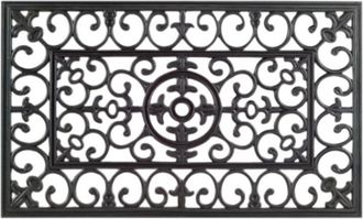 Imports Decor Decorative Rubber Door Mat - Napoleon Design Non-Slip Outdoor Entryway Mat for Patio, Porch & Garden
