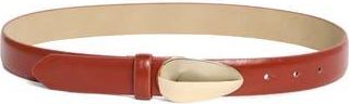 Steve Madden Glossy Teardrop Buckle Belt in Dark Rust at Nordstrom Rack, Size X-Large