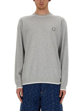 Maison Kitsun&eacute; Light Grey Logo Sweater