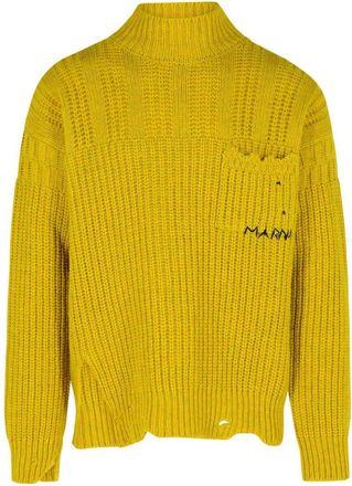 Marni Mustard Virgin Wool Turtleneck Sweater