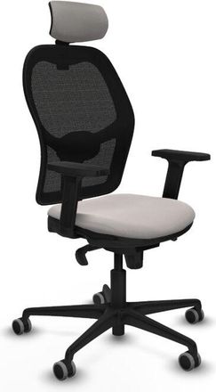 Piqueras y Crespo Piqueras Y Crespo - Jorquera Sincro Malla Negra Similpiel Blanco Brazos 2d Base Nailon Cabecero 2d Ruedas 65mm Engomada