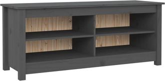 vidaXL Shoe Bench Grey 110x38x45.5 cm Solid Wood Pine vidaXL
