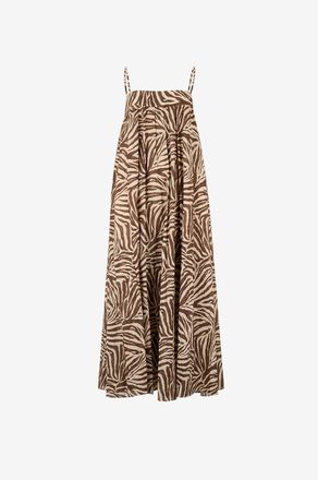 Zimmermann Tr&auml;ger-Maxikleid aus Baumwollvoile Wanderlust Zebra