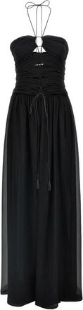 Tom Ford Avondjurk met trekkoorden en uitgesneden details - Dames - Maxi kleedjes - Zwart - XS - Kleedjes