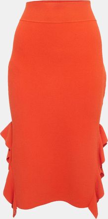 Opening Ceremony Orange Knits Side Flounce Pencil