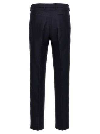 Etro Jacquard Cotton-Wool Trousers - Black