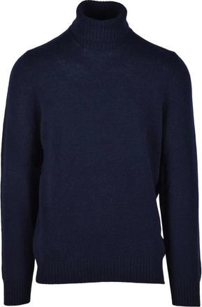 Vengera Blue High-Neck Virgin Wool Sweater