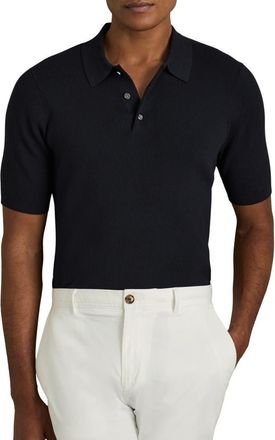Reiss Berch Rib Polo in Navy at Nordstrom, Size Xx-Large