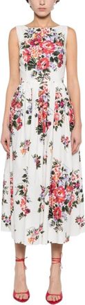 Dolce & Gabbana Flower Print Long Dress - Dames - Casual kleedjes - Veelkleurig - XL - Kleedjes
