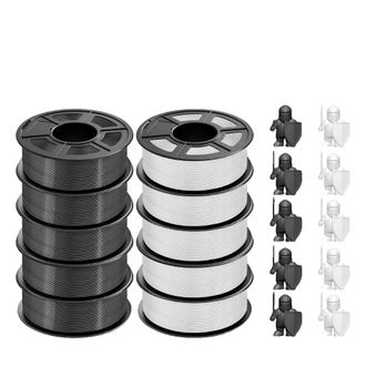 OEM Filamento 3d, Material Petg Duradero, Impresi&oacute;n De Alta Precisi&oacute;n, 5 Grises, 5 Blancos