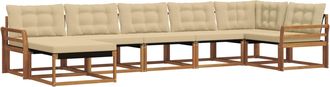 vidaXL Conjunto De Sof&aacute;s De Exterior 7 Uds. Natural Y Beige Vidaxl