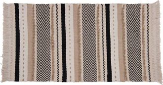 Maisons du monde Alfombra tejida en algodón reciclado y yute con motivo geométrico 90X150