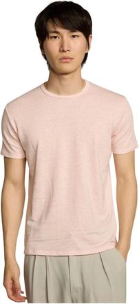 Kiefermann T-Shirts, male, Pink, Size: XL Mikelono Linen T-Shirt