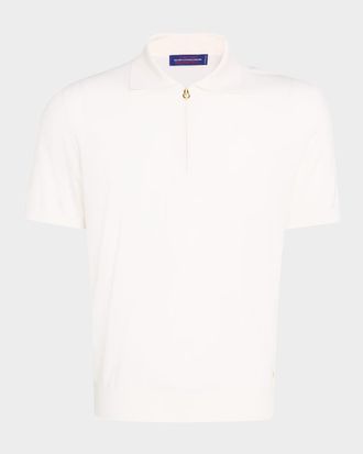 Stefano Ricci Men & apos;s Quarter-Zip Short-Sleeve Polo Sweater