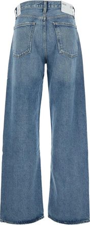 A Gold E Asymmetrical Wide-Leg Denim Jeans - Blue