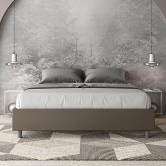 Itamoby Itamoby - Letto matrimoniale contenitore imbottito 160x200 similpelle cappuccino Azelia