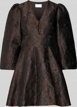 Neo Noir Neo Noir Minikleid mit floralem Allover-Stitching Modell Milliy in Dunkelbraun, Größe 40