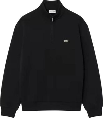 Lacoste Fleece sweatshirt met ritskraag - Heren - Sweatshirts & Hoodies - Zwart - Maat: 2XL Fleece