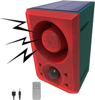 OEM Alarme De D&eacute;tecteur De Mouvement - 130 Db - Enregistrement 20 S - T&eacute;l&eacute;commande Incluse - &Eacute;nergie Solaire - Ext&eacute;rieur - Unit&eacute;
