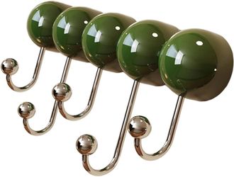 OEM Ganchos Para Toallas Con Ventosa Para Montaje En Pared, No Requieren Taladrar, Aptos Para Cuartos De Ducha, Puertas, Pasillos, Etc. (verde, 5 Ganchos)