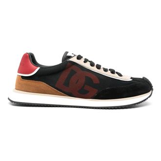 Dolce & Gabbana Sneakers, male, Multicolor, 11 UK, Black Trainers with Logoed Tongue