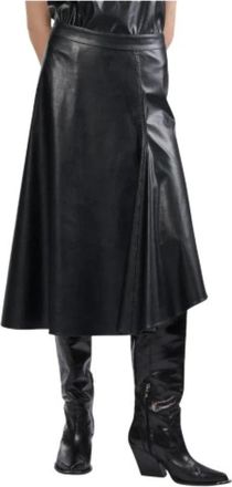 Barbara Bui Falda midi de piel vegana de talle alto - Skirts - Mujer - Negro - XS