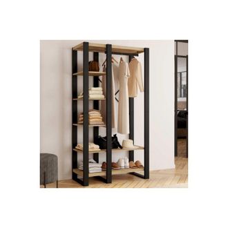 IDMarket Armadio e scaffalatura ONYX in legno e nero