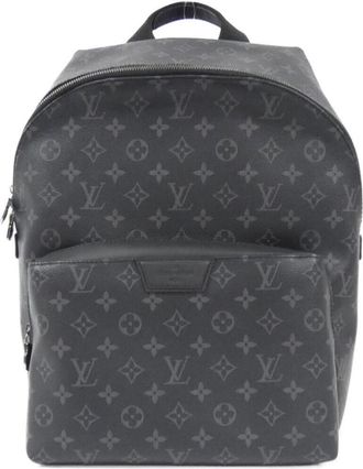 Louis Vuitton Black Coated Canvas Backpack (Pre-Owned)