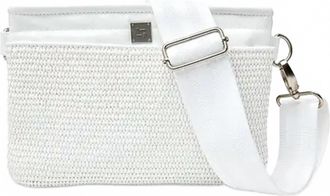 Think Royln Womens Yacht Bum Bag In White Raffia/white