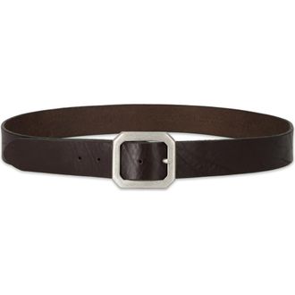 Fortela Oregon Leather Belt in Dark Brown at Nordstrom, Size 100