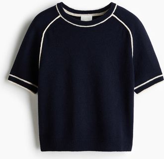 H&M Gestricktes T-Shirt - Blue