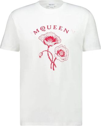 Alexander McQueen Poppy T-shirt - Heren - T-shirts - Wit - S - Katoen - Tops