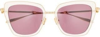 Valentino 52mm Cat Eye Sunglasses in Ivory Gold Bordeaux at Nordstrom Rack