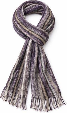 Saachi Stripe Fringe Trim Scarf in Raspberry Multi at Nordstrom Rack