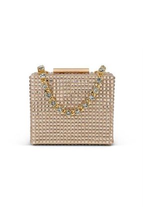 Badgley Mischka Serenity Crystal Box Clutch in Champagne at Nordstrom, Size Small