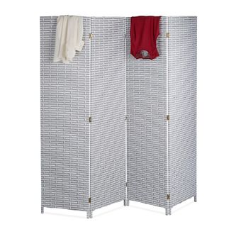 Relaxdays Relaxdays Biombo 4 Paneles, 180 X 180 Cm, Separador Ambientes Plegable, Moderno, Mampara, Pl&aacute;stico, Color Blanco Y Gris