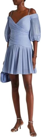 Zimmermann Kleedjes, Dames, Blauw, S, Katoen, Pliss&eacute; Mini Jurk