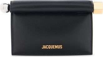 Jacquemus La Petite Pochette Rond Carré Leather Clutch in Black at Nordstrom