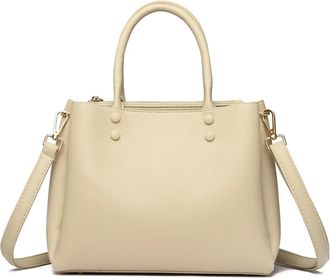 Generic Compatible For Retro Soft PU Leather Women Shoulder Underarm Bags Casual Solid Color Small Top-Handle Handbags Ladies(WHITE)