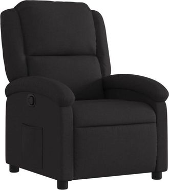 vidaXL Sillón reclinable de tela negro Vidaxl