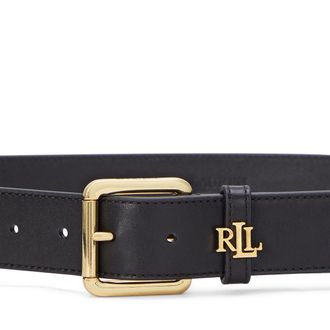 Ralph Lauren Brede leren riem met logo