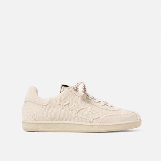 Duke + Dexter Duke + Dexter, Womens Plus Designer Duke Off-White Canvas Sneaker - Womens, Size 3