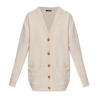 Balmain Cardigans, female, Beige, Size: M V-Neck Cardigan