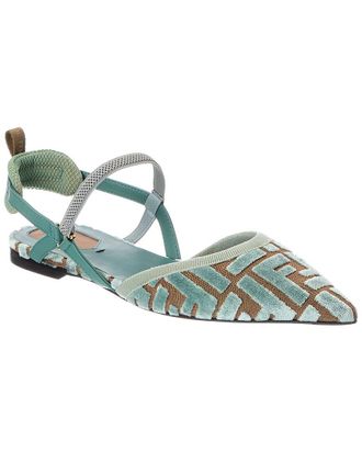 Fendi Fendi Colibri Lite Ff Jacquard Velvet Flat