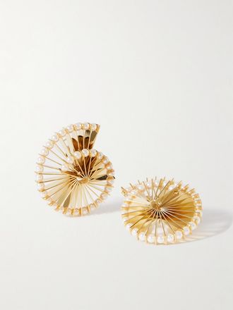 Paco Rabanne Orecchini In Metallo Dorato Con Perle Sintetiche - Oro