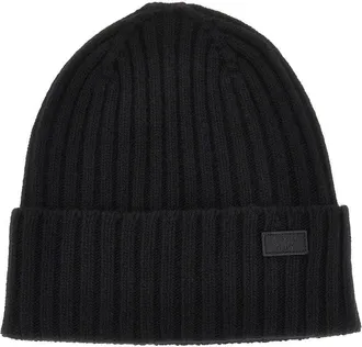 Weekend by Max Mara Virgin wool beanie hat with logo patch Woman One Size