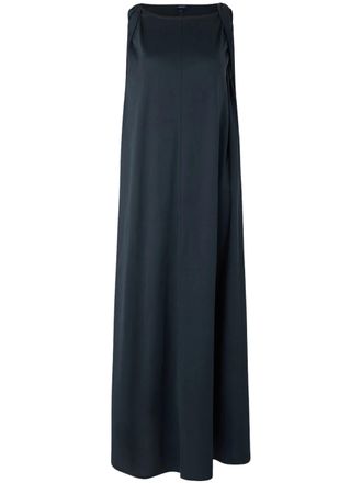 SOEUR Flowing Midi Dress with Gathered Sleeves