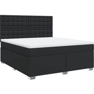 vidaXL Vidaxl - Cama Box Spring Con Colch&oacute;n Cuero Sint&eacute;tico Negro 180x200 Cm